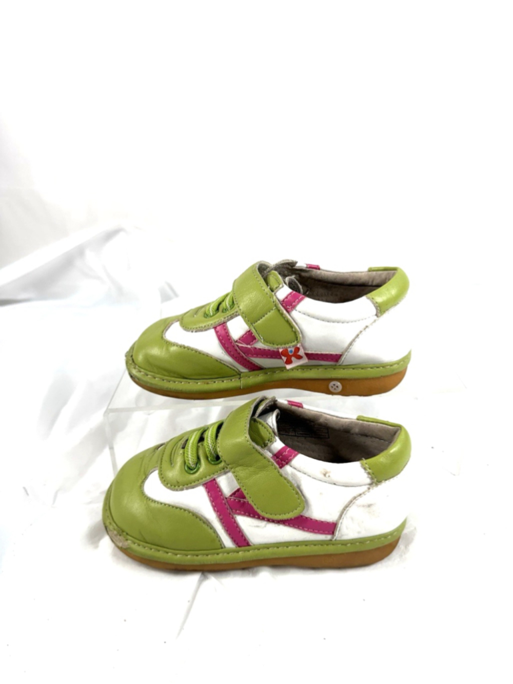 Hide & Squeak Toddler Girl's Green Strapped Shoes Sz 9/25 - Picture 4 of 15